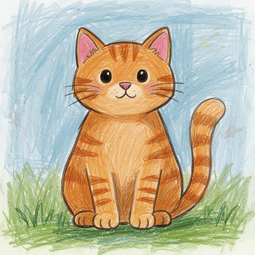 Kedi kartı, Pastel boya stilinde